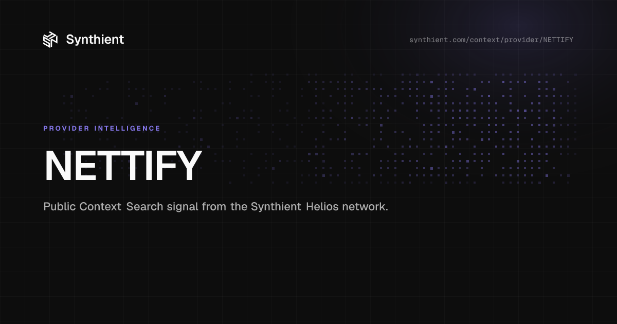 NETTIFY: Provider Activity & Pool Stats | Synthient