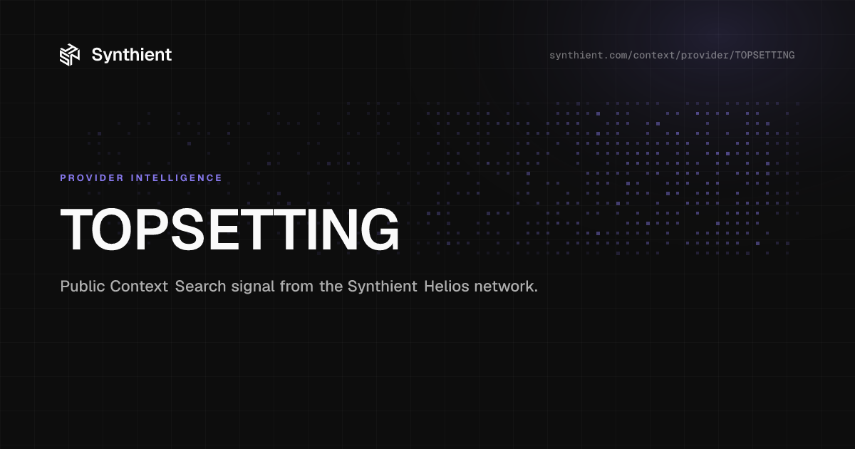 TOPSETTING: Provider Activity & Pool Stats | Synthient